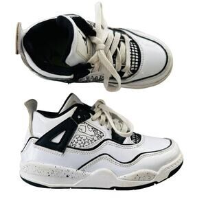 Nike Air Jordan Retro 4 SE PS DIY Kids 12 Child Mid Dunk Black White #DC4100